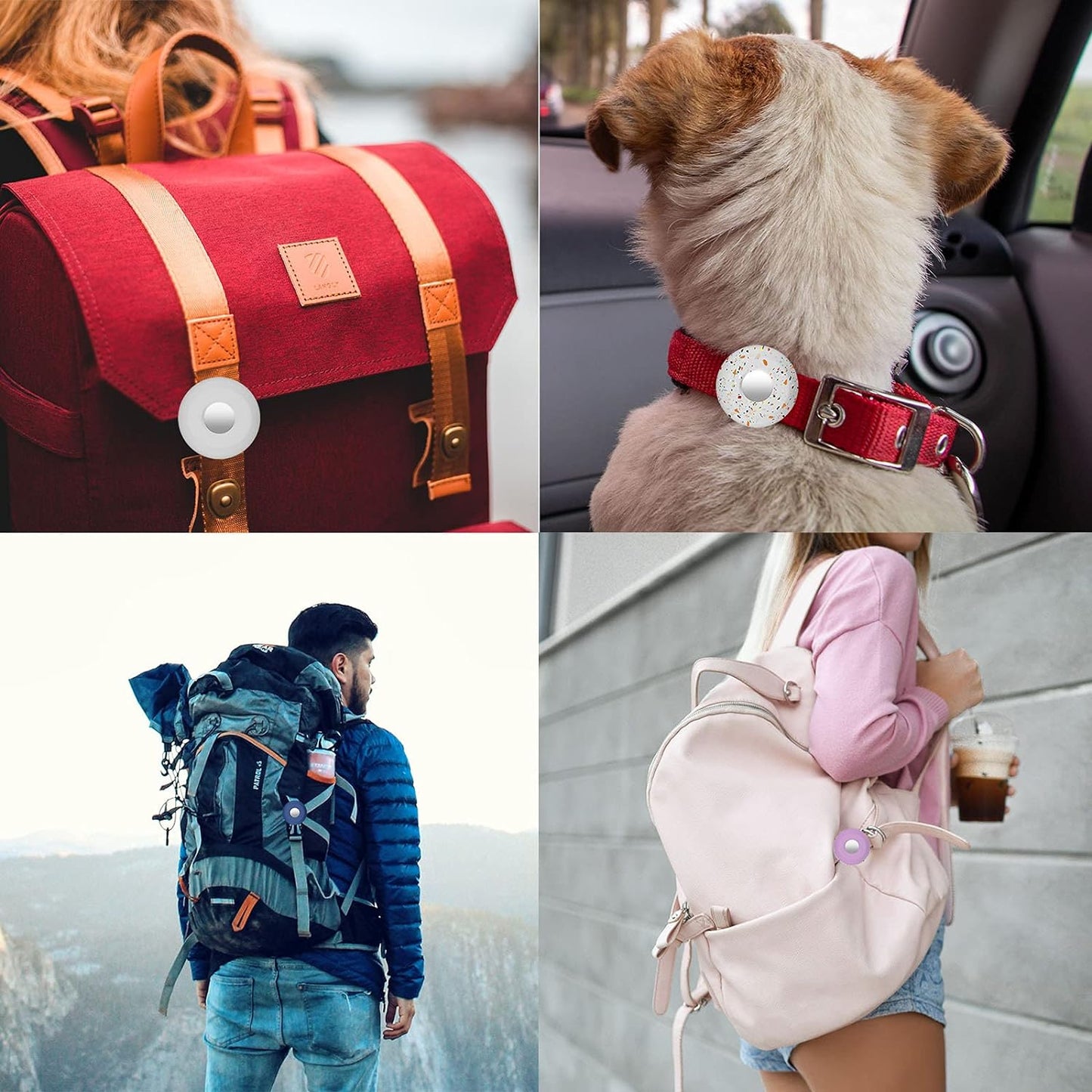 For Airtag Holder for Dog Collar, Silicone Air Tag Case Cover Compatible with Apple Airtags for 0.8-1.2Inch Cat Pet Collar Harness Loop