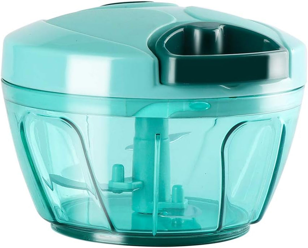 Manual Food Chopper Vegetable Cutter, Hand String Vegetable Chopper Onions Cutter for Vegetable Fruits Nuts BPA Free Food Safe Material, 550Ml Blue