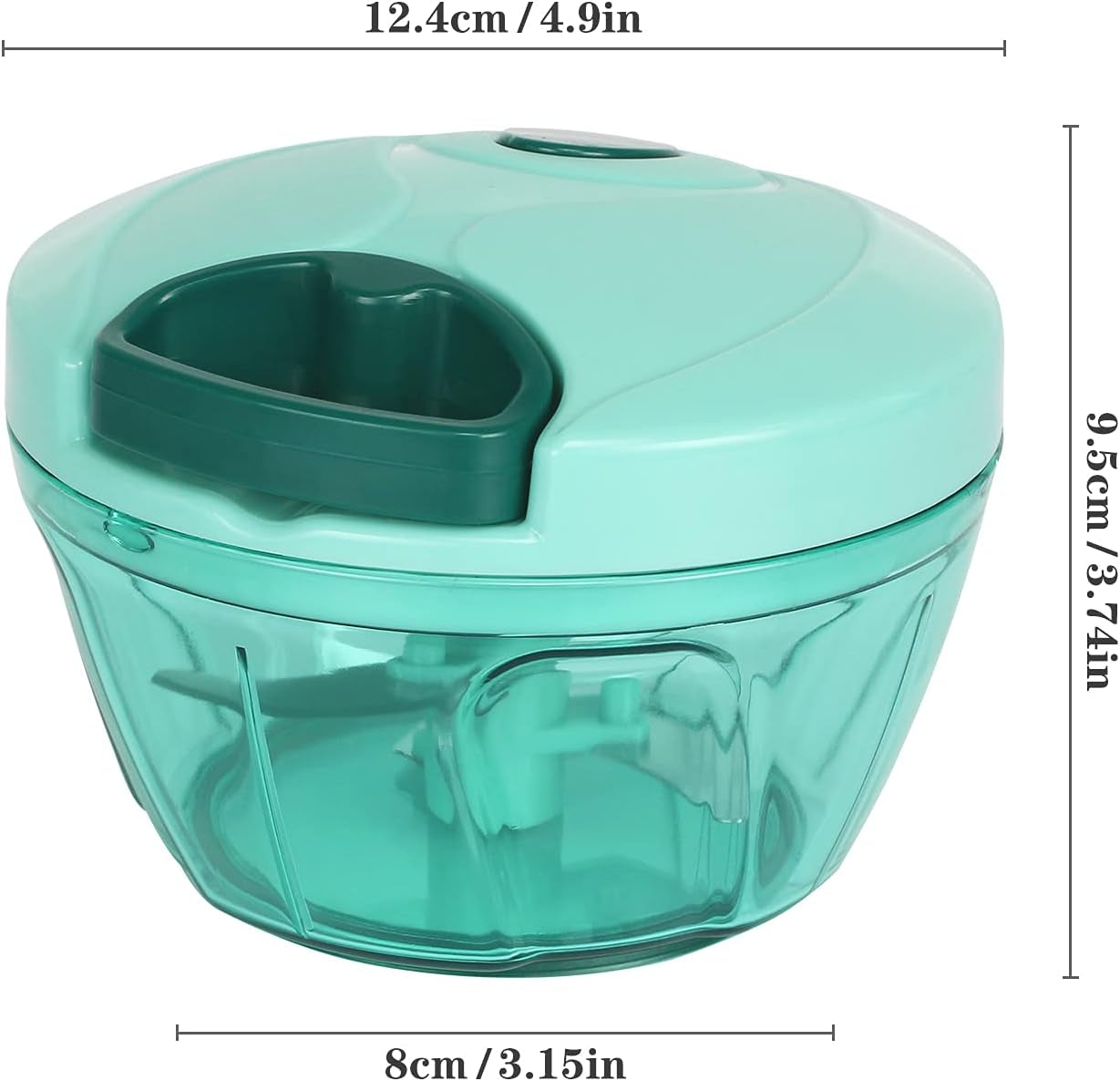 Manual Food Chopper Vegetable Cutter, Hand String Vegetable Chopper Onions Cutter for Vegetable Fruits Nuts BPA Free Food Safe Material, 550Ml Blue